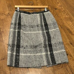 Valentino Roma Women’s Midi Skirt Black and Grey Size 12